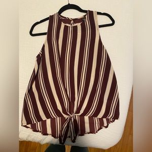 Staccato Burgundy and Cream striped tank
